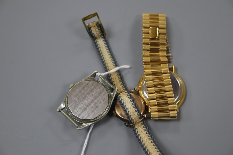 A gentlemans steel and gold plated Omega de Ville automatic wrist watch and two other watches